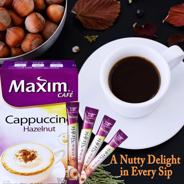 Maxim Cafe Cappuccino Hazelnut Coffee Mix 10T
