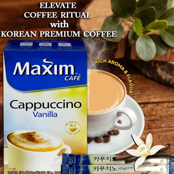 Maxim Cafe Cappuccino Vanilla Coffee Mix 10T