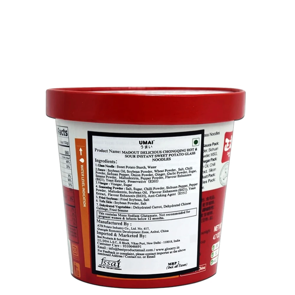 Hot & Sour Instant Potato Noodles 132g