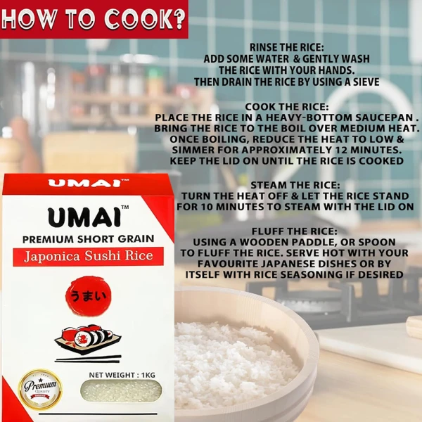 Umai Japonica Sushi Rice 1Kg