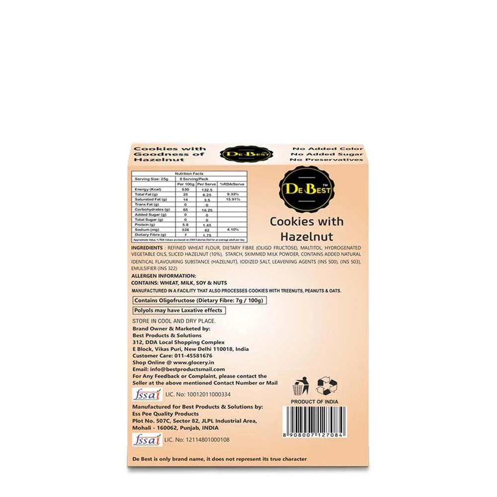 Sugar Free Hazelnut Cookies 200g