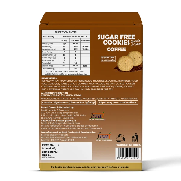 De Best Sugar Free Coffee Cookies 200g