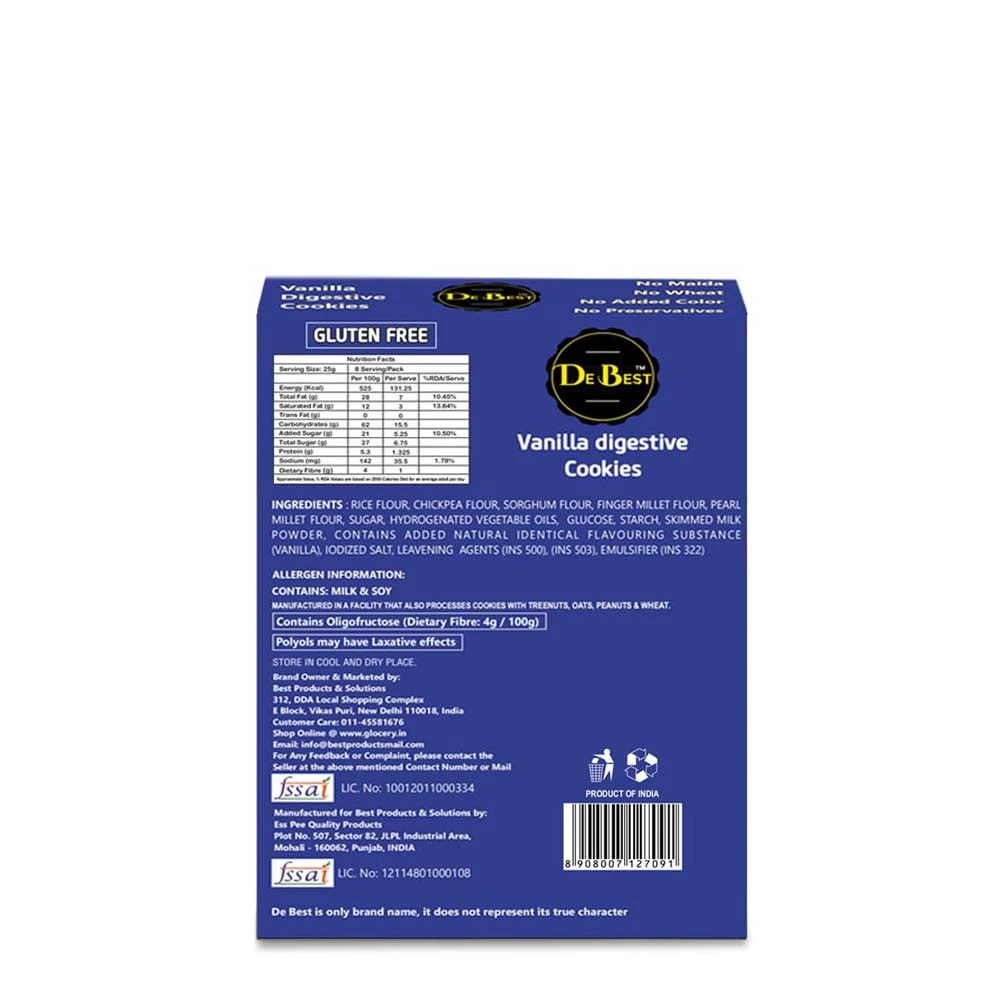 Suger Free Vanilla Digestive Cookies 200g