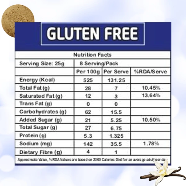 Suger Free Vanilla Digestive Cookies 200g