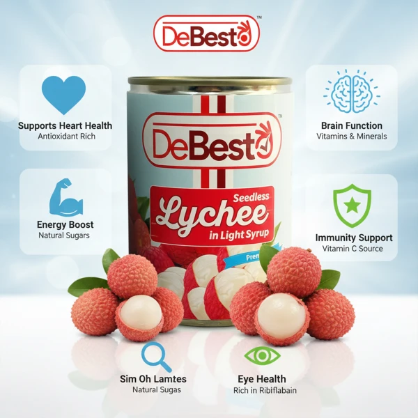 De Besto Lychee In Light Syrup 565g
