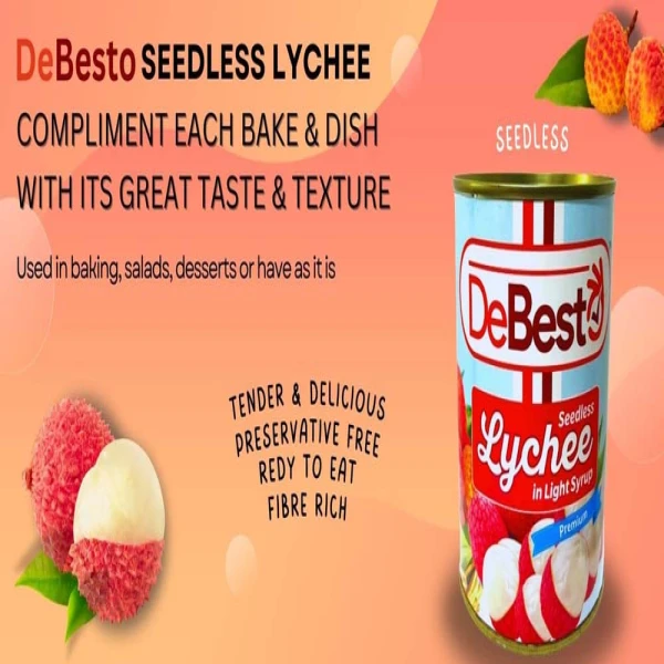 De Besto Lychee In Light Syrup 565g