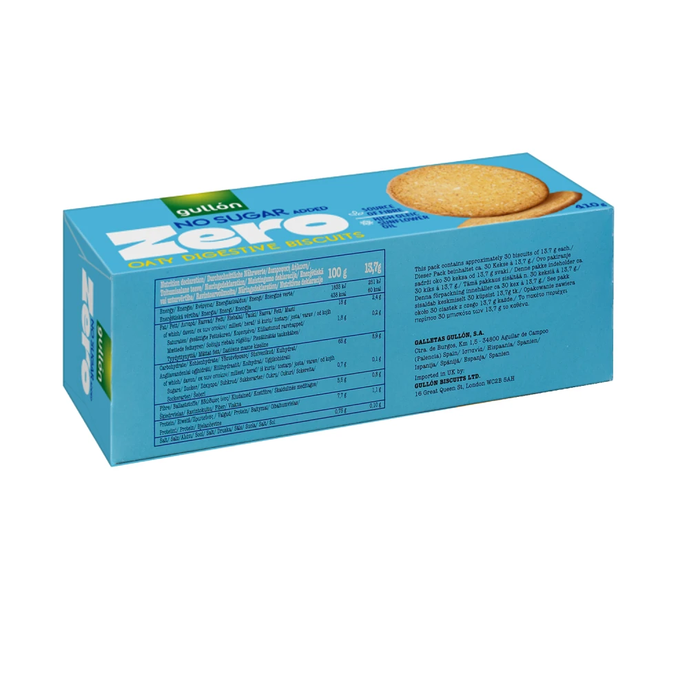 Gullon No Sugar Added Oaty Biscuits 410g