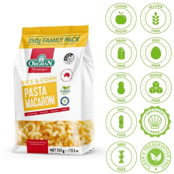 Orgran Rice & Corn Macroni 350g
