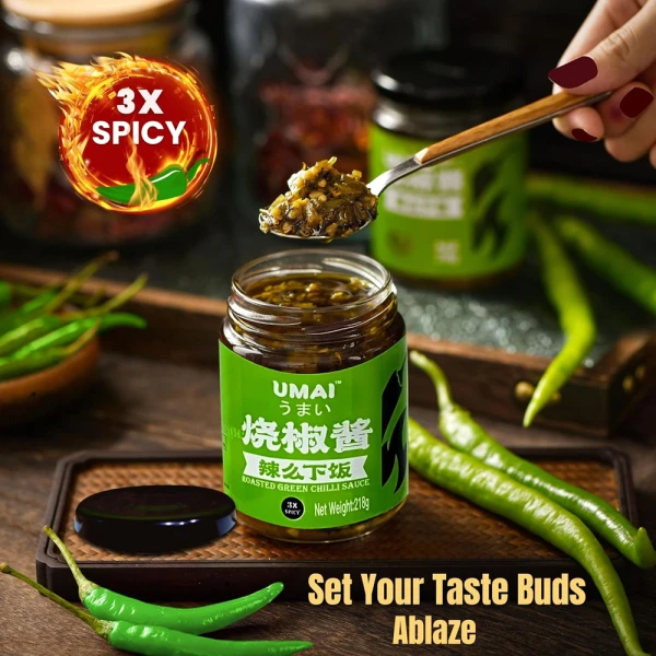 Umai Roasted Green Chilli Sauce 218g