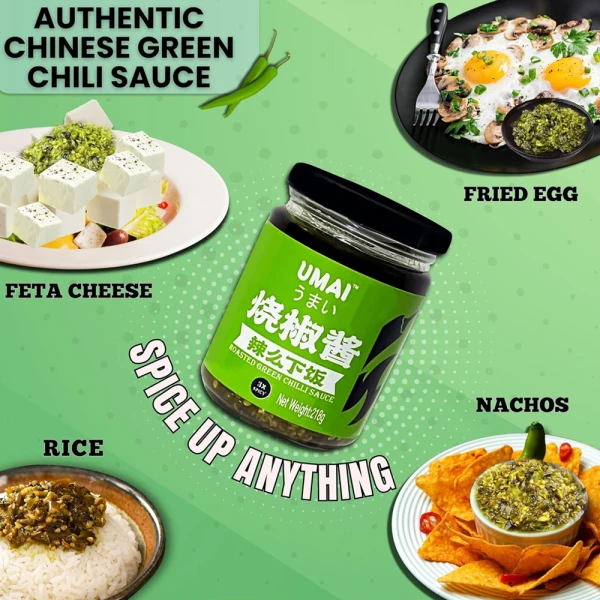 Umai Roasted Green Chilli Sauce 218g