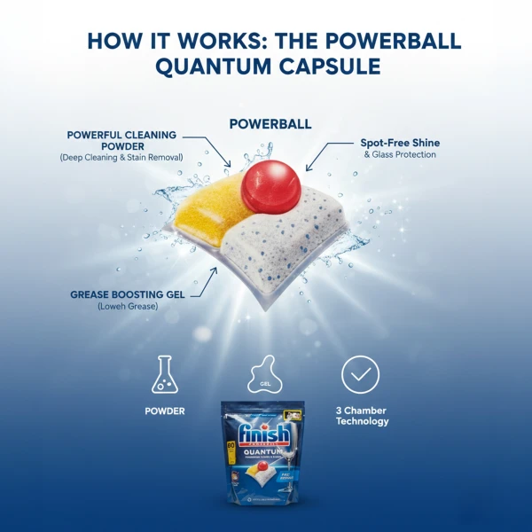 Finish Quantum Dishwasher Lemon 60 Tabs