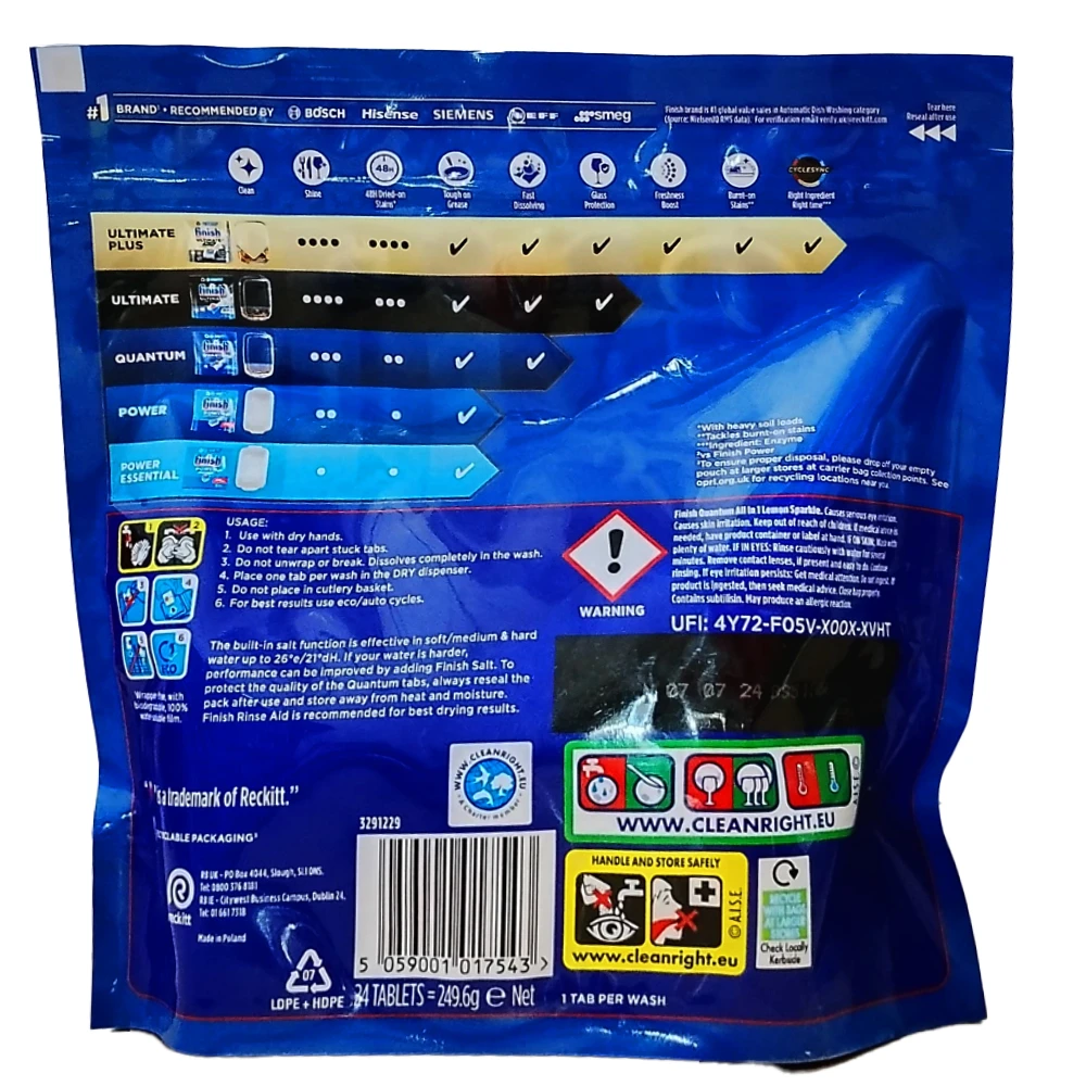 Quantum Dishwasher Lemon 24 Tabs