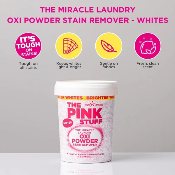 Pink Stuff Stain Remover Powder Whites 1Kg