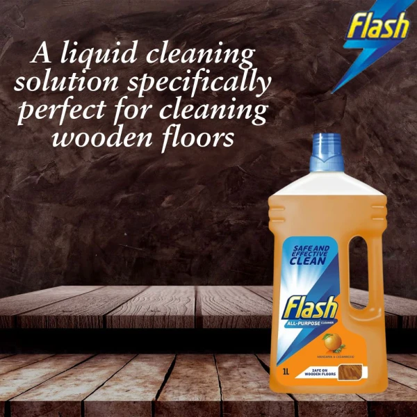 Flash MultiPurpose Wood Floor With Orange Peel Oil Cleaner 1L