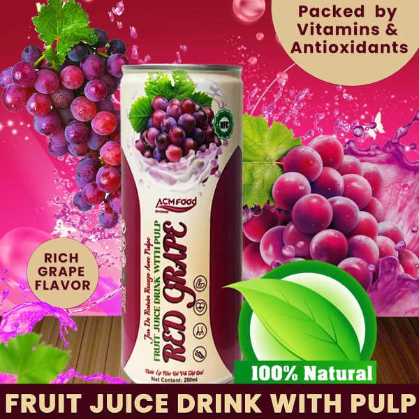 Red Grape Fruit Juice with Pulp 250ml