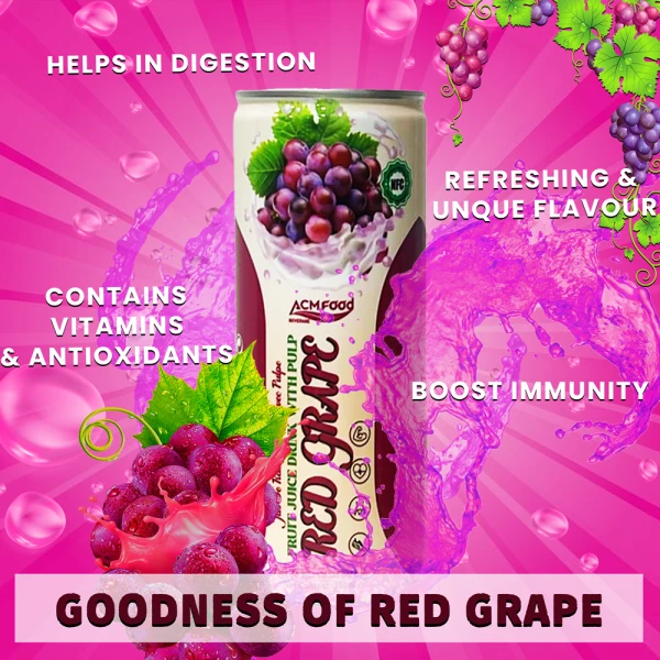 Red Grape Fruit Juice with Pulp 250ml