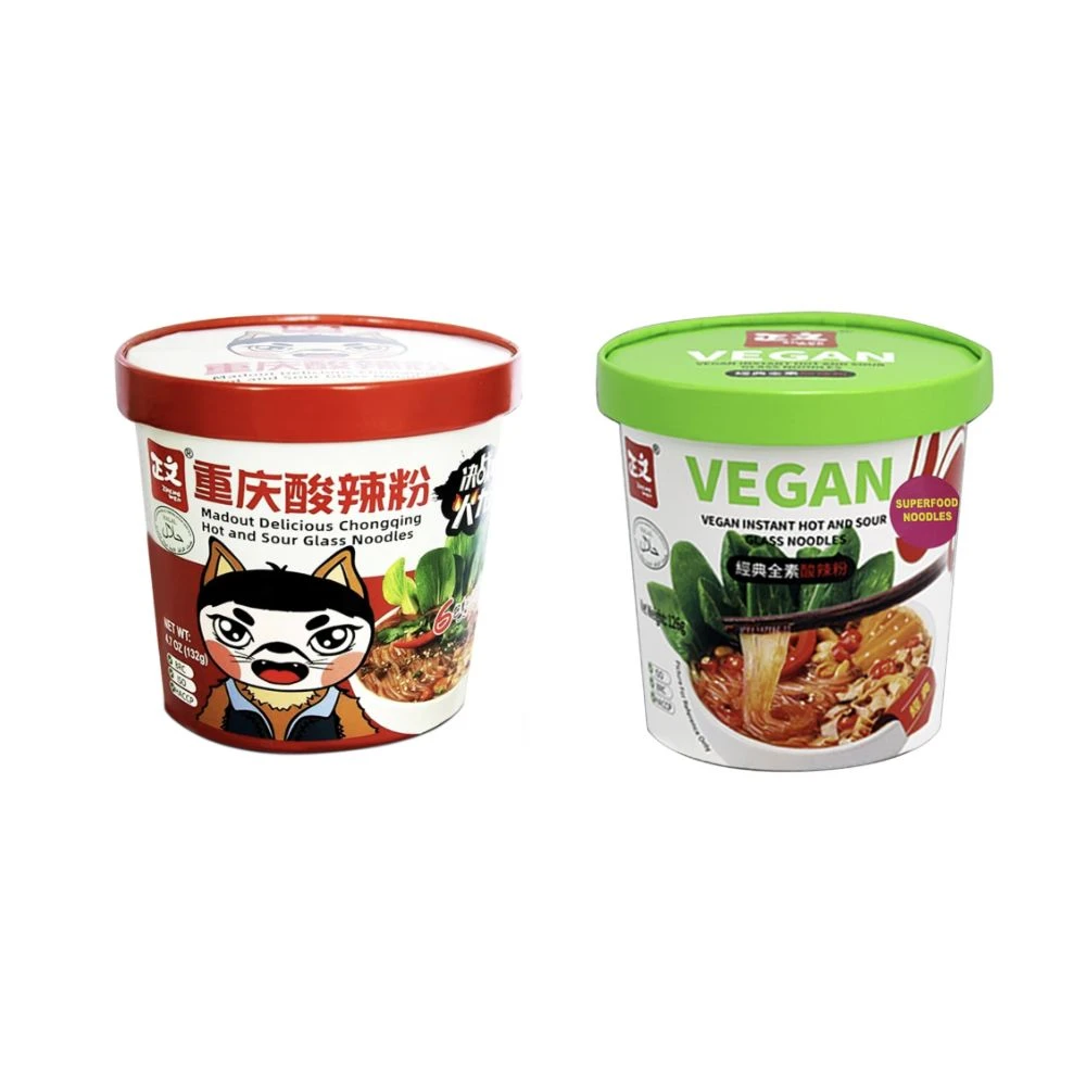 Delicious Chongqing, Vegan Instant Hot & Sour Sweet Potato Glass Noodles (Pack of 2)