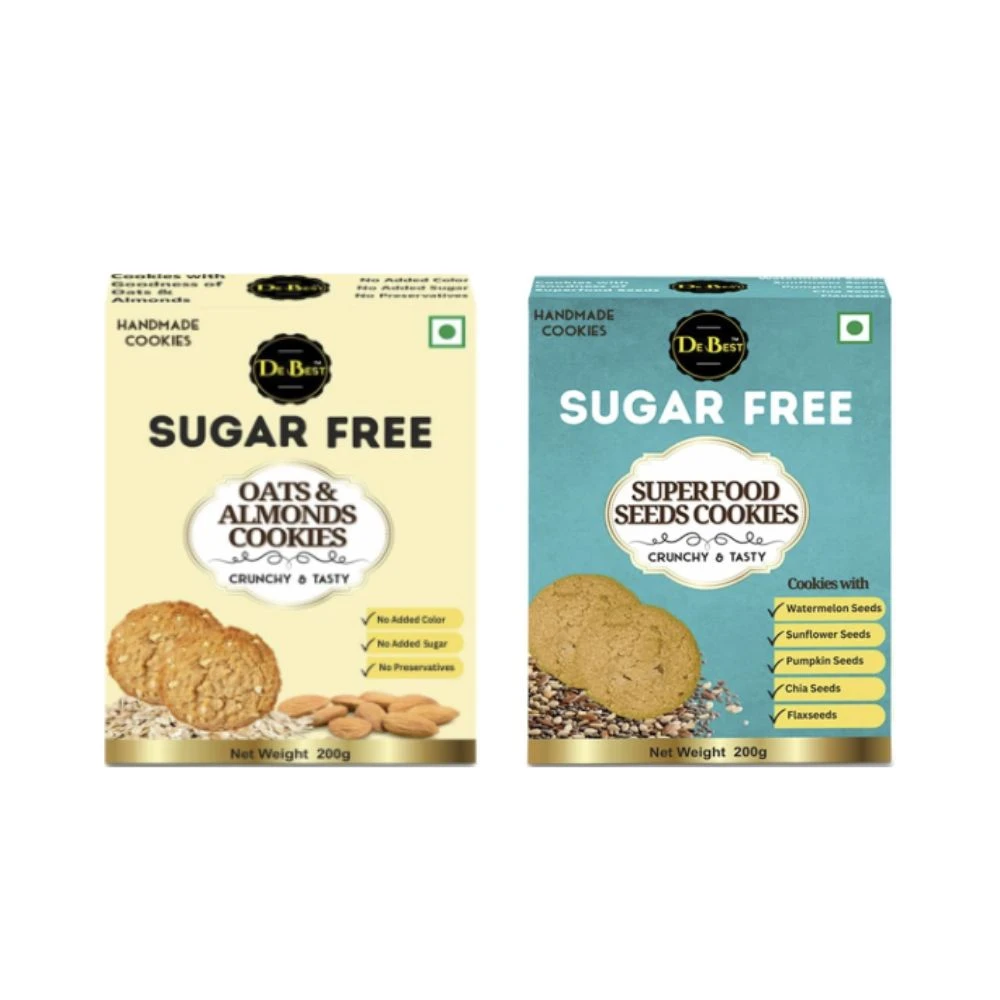 Sugar Free Oats & Almonds And Seeds Cookies (Pack of 2)