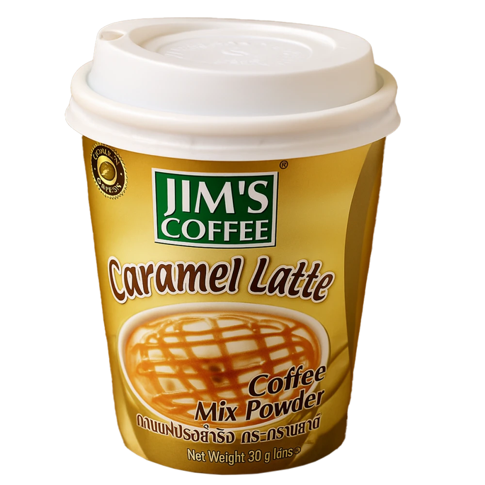 Jim's Instant Cup Coffee Caramel latte 35g