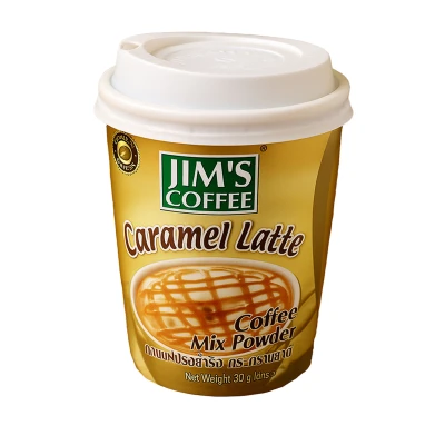 Jim's Instant Cup Coffee Caramel Latte 30g