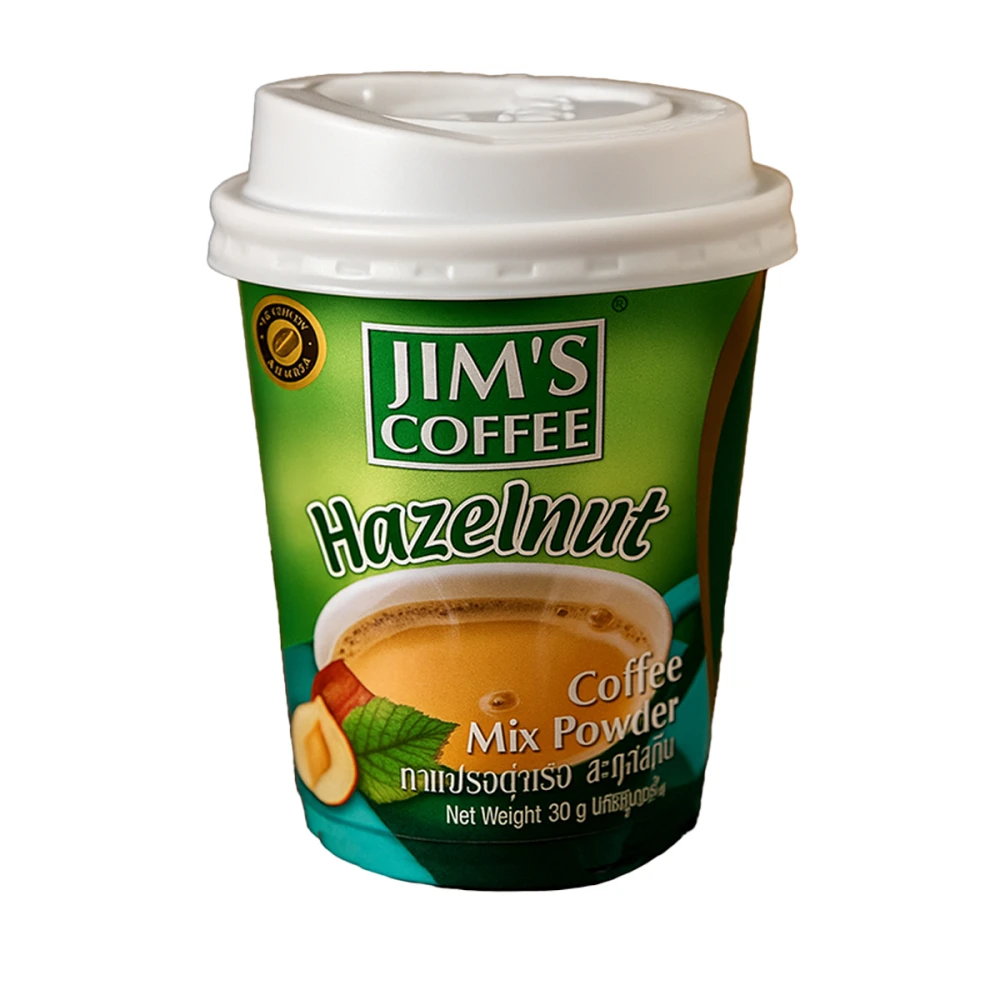 Jim's Instant Cup Coffee Hazlenut 30g