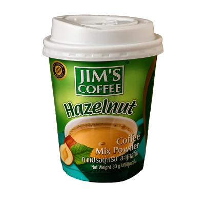 Jim's Instant Cup Coffee Hazlenut 30g