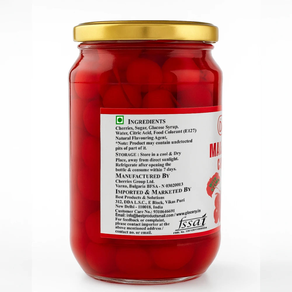 Maraschino Cocktail Cherries With Stem 775g