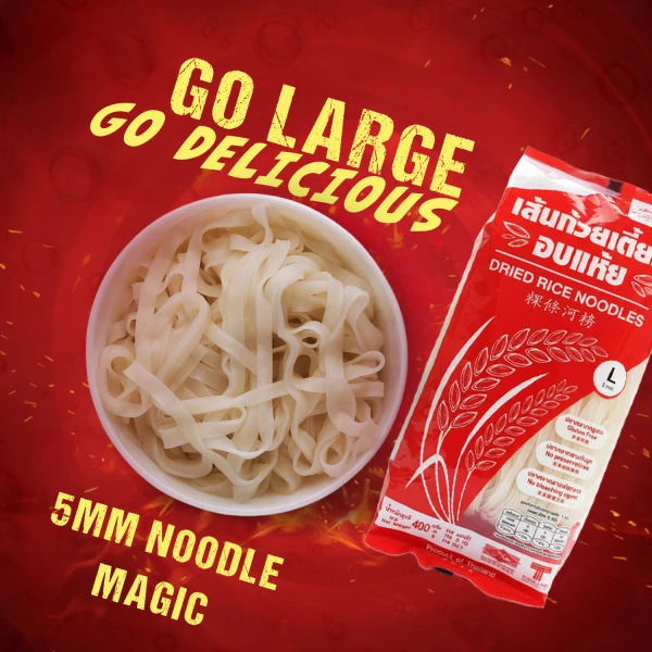 Golden Coins Thai Style Rice Noodles Stick 5mm