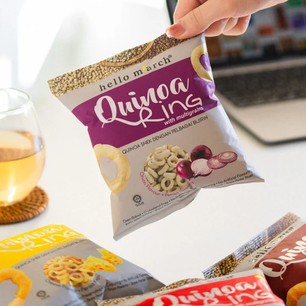 Hello M'arch Quinoa Ring Snacks Onion 30g