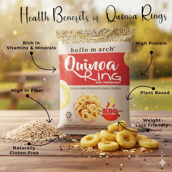 Hello M'arch Quinoa Ring Snacks BBQ 30g