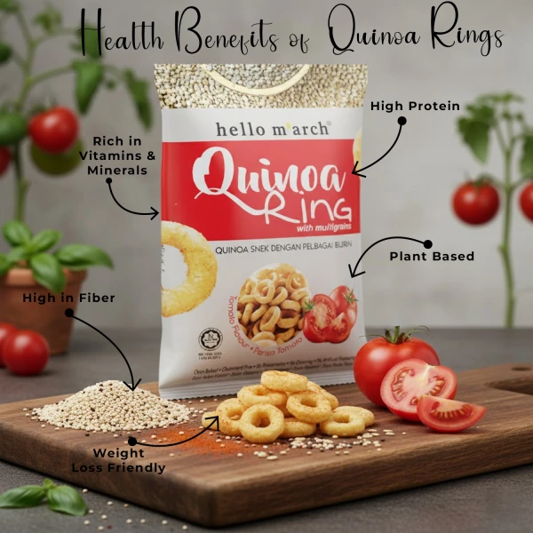 Hello M'arch Quinoa Ring Snacks Tomato 30g