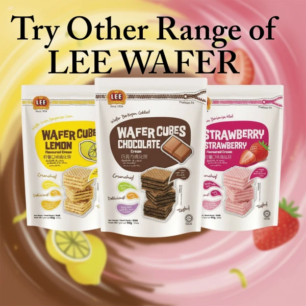 Lee Lemon Flavoured Cream Wafer Cubes 90g
