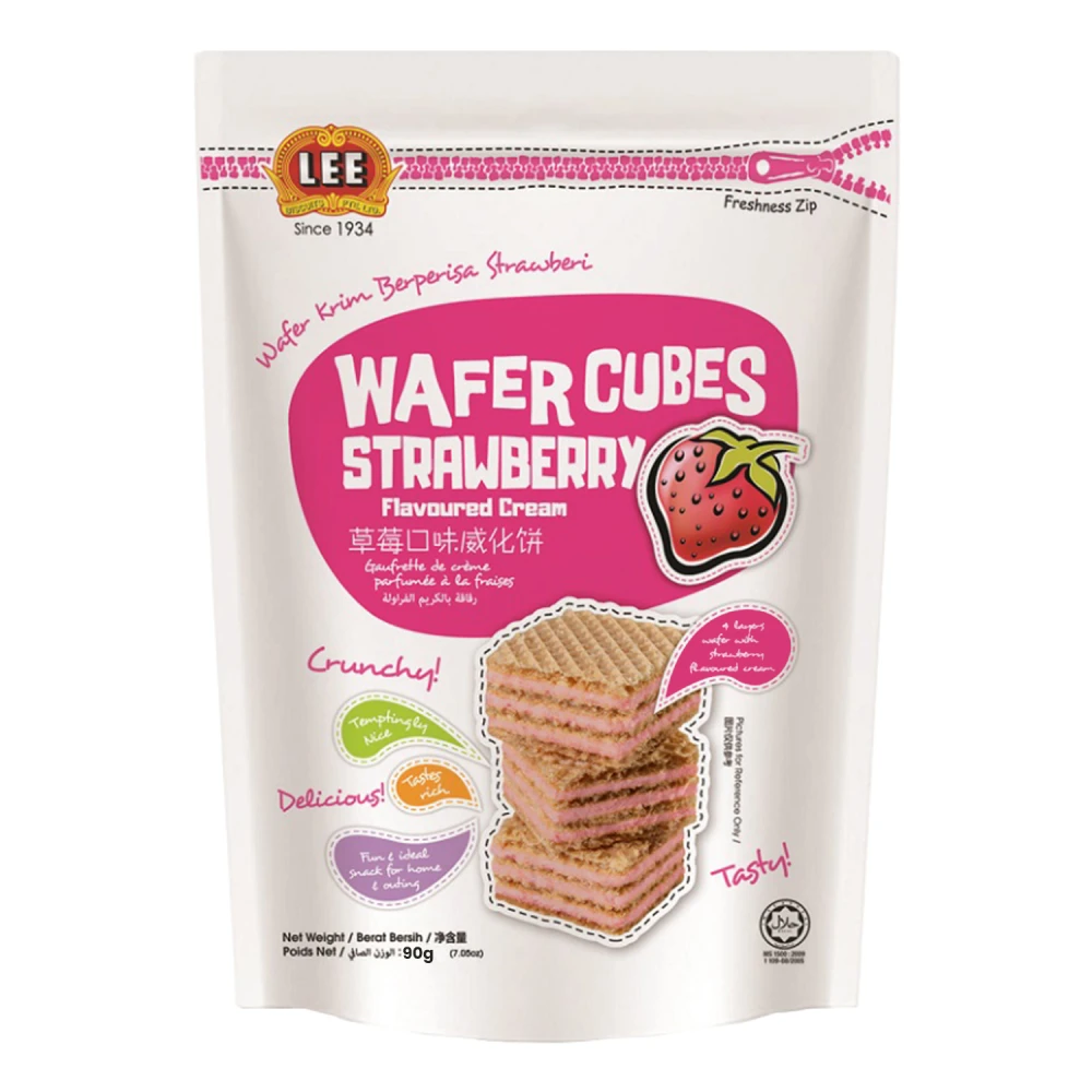 Lee Strawberry Flavoured Cream Wafer Cubes 90g