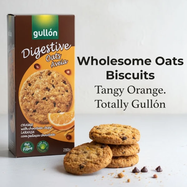 Gullon Digestive Biscuits with oats, orange and chocolate