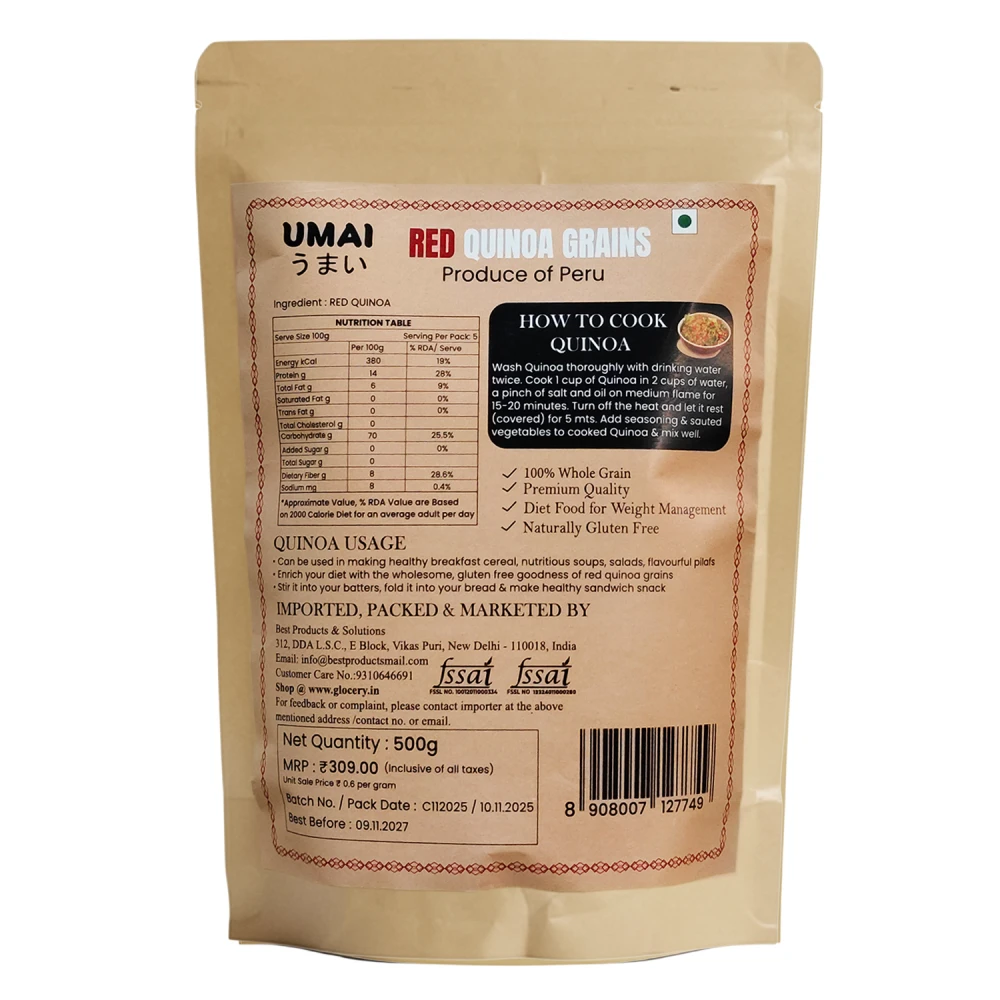 UMAI Red Quinoa Grains 500g