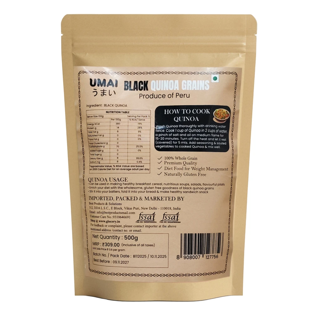 UMAI Black Quinoa Grains 500g